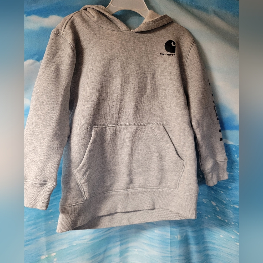 Carhartt Kids Gray Hoodie Size 5 Unisex